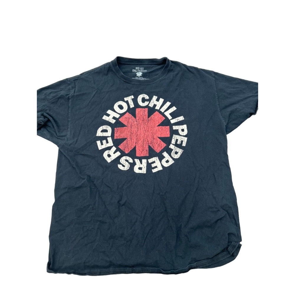Red Hot Chili Peppers Tee Shirt Mens Large Black Cotton Short‎ Sleeve Crew Neck